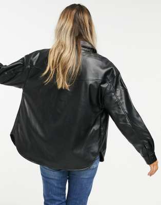 pull and bear leather shirt