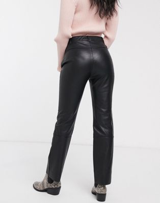 gray faux leather pants