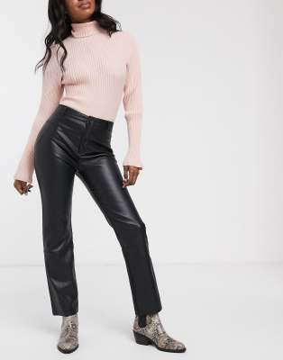 leather pull on pants