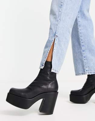 Faux leather platform boots sale