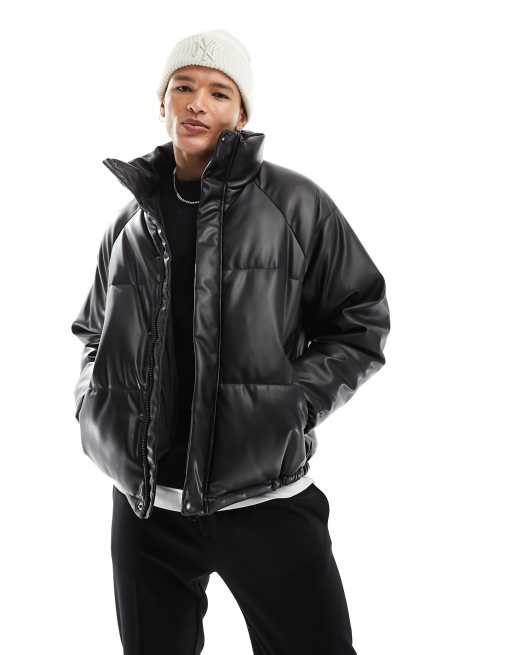 Faux leather puffer jacket - Outerwear - Men