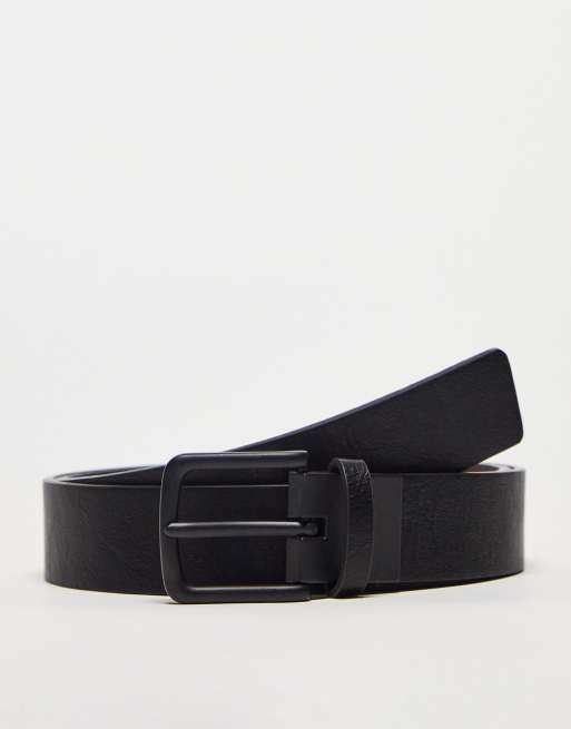 Pull&Bear faux leather reversible belt in black / brown | ASOS