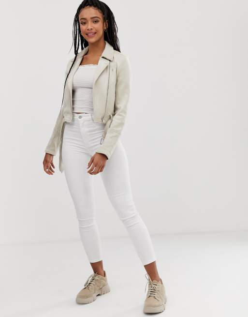 Cream faux deals suede jacket