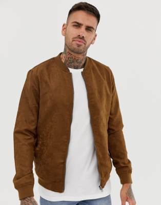 asos suede bomber