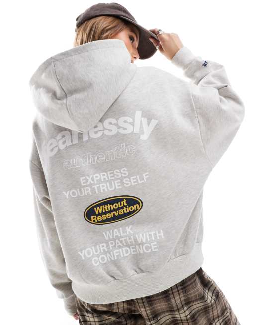 Pull&Bear Fearlessly hoodie in heather gray