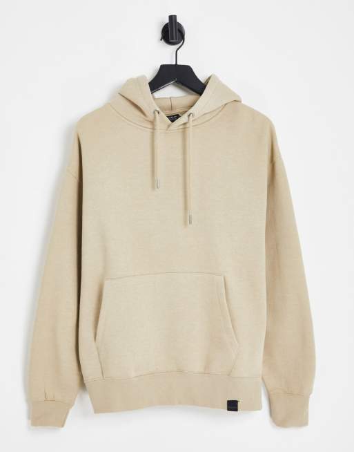 Pull Bear Felpa beige con cappuccio