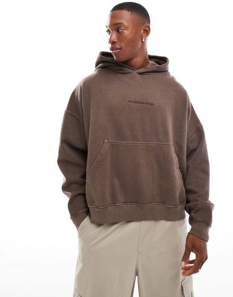 Pull&Bear - Felpa color marrone slavato con cappuccio e stampa "It's faith" - view 1