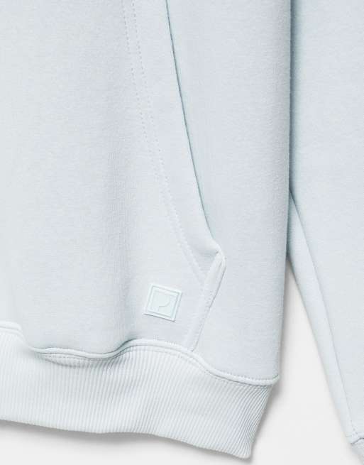 Pull&Bear felpa con cappuccio basic azzurro cielo, 6 di 7