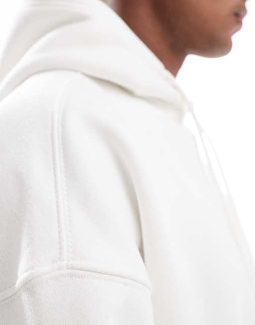 Pull&Bear - Felpa con cappuccio basic bianca, 3 di 4