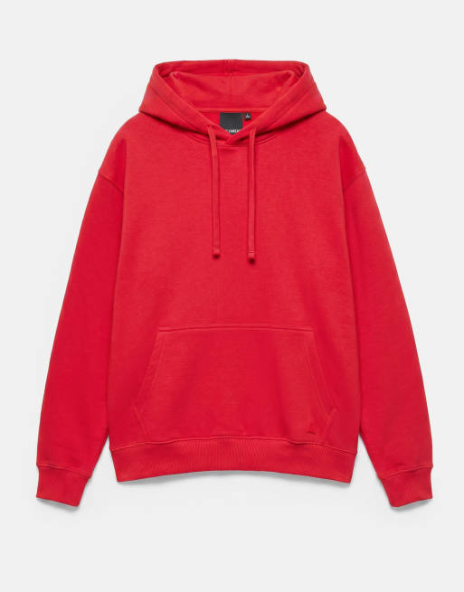 Pull&Bear felpa con cappuccio basic rossa, 5 di 7