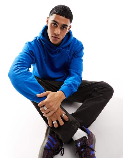 Pull&Bear - Felpa con cappuccio blu cobalto