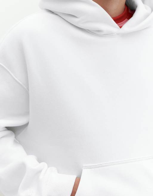 Pull&Bear felpa con cappuccio boxy fit bianco sporco, 3 di 7