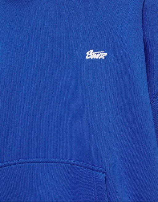Pull&Bear felpa con cappuccio boxy fit blu intenso, 7 di 7