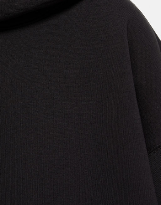 Pull&Bear felpa con cappuccio boxy fit nera, 6 di 7