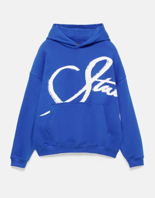 Pull&Bear felpa con cappuccio stwd blu indaco, 6 di 7