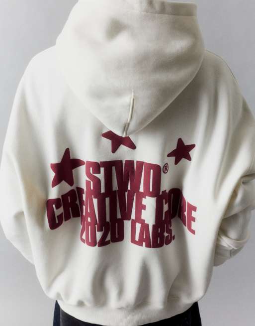 Pull&Bear felpa con cappuccio Stwd con stella bianca, 2 di 7