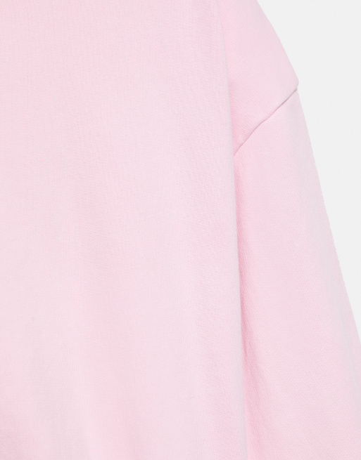 Pull&Bear felpa corta girocollo rosa, 7 di 7