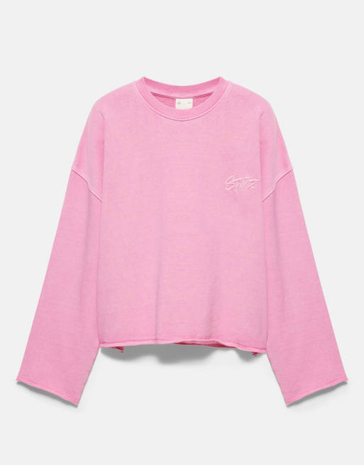 Pull&Bear felpa girocollo rosa, 3 di 5