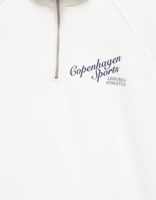 Pull&Bear felpa grafica con zip corta color ghiaccio, 7 di 7