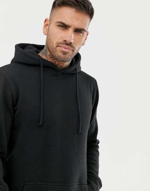 Pull&Bear - Felpa nera con cappuccio, 3 di 4