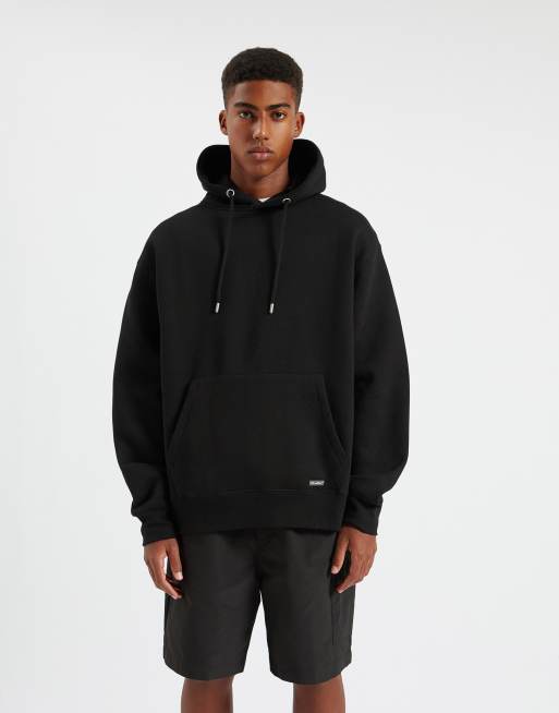 Pull&Bear - Felpa nera con cappuccio