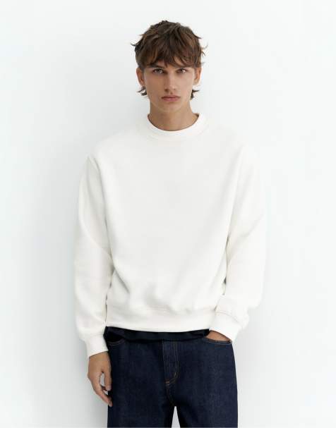 Pull&Bear felpa relaxed fit bianco sporco - view 1