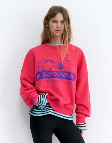 Pull&Bear - Felpa rossa con Snoopy dei Peanuts - view 1