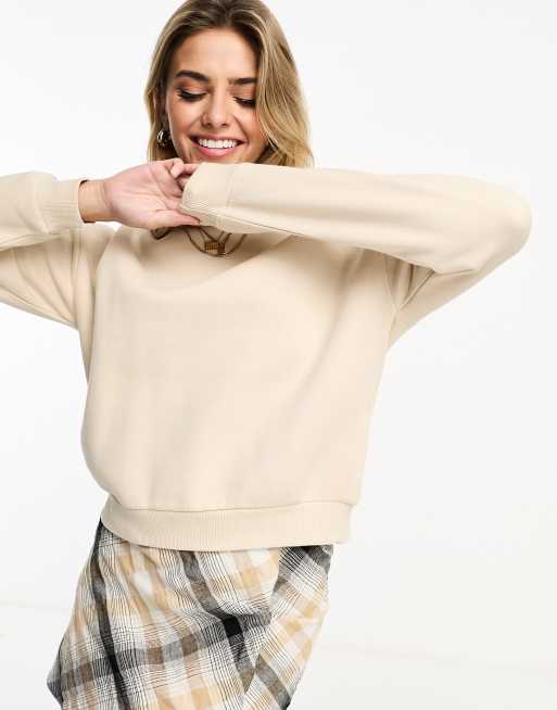 Pull&Bear - Felpa squadrata beige