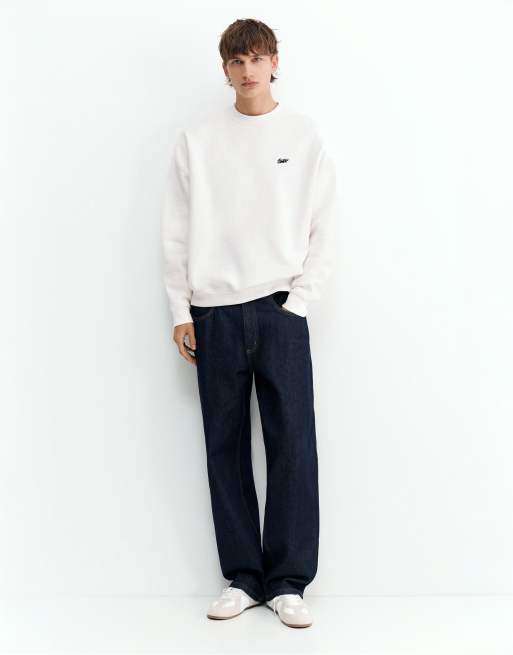 Pull&Bear felpa squadrata color bianco sporco, 4 di 7