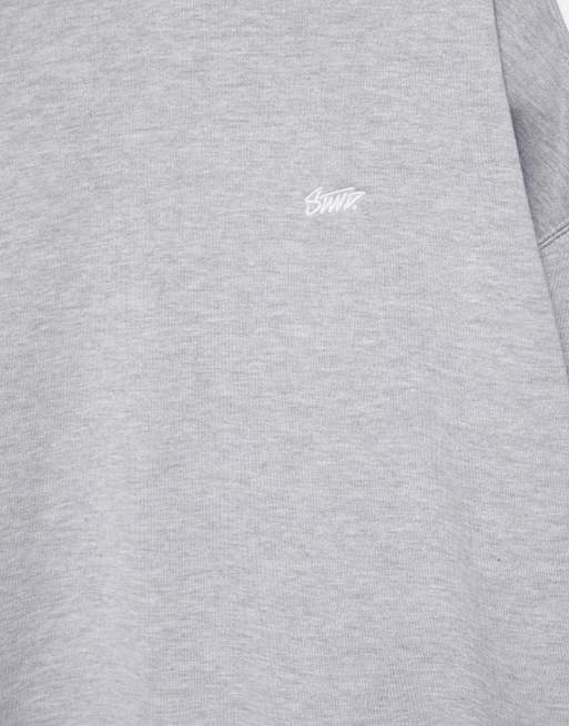 Pull&Bear felpa squadrata in grigio mélange, 6 di 7