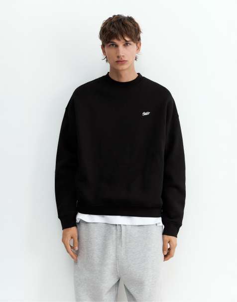 Pull&Bear felpa squadrata nera - view 1