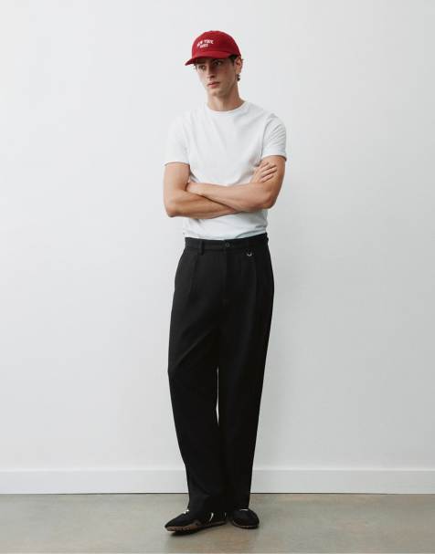 Pull&Bear figursydda byxor med insnitt i svart - view 1