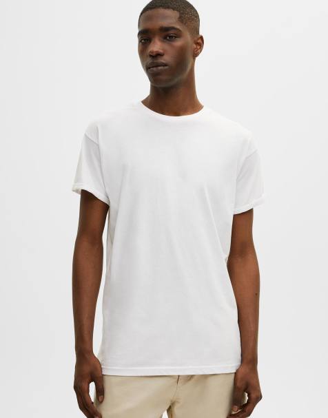Pull&Bear - Figursyet hvid basis-T-shirt - view 1