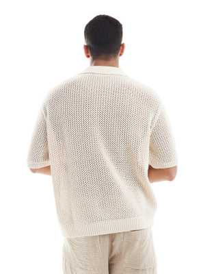 Pull & Bear Fine Knit Polo Shirt