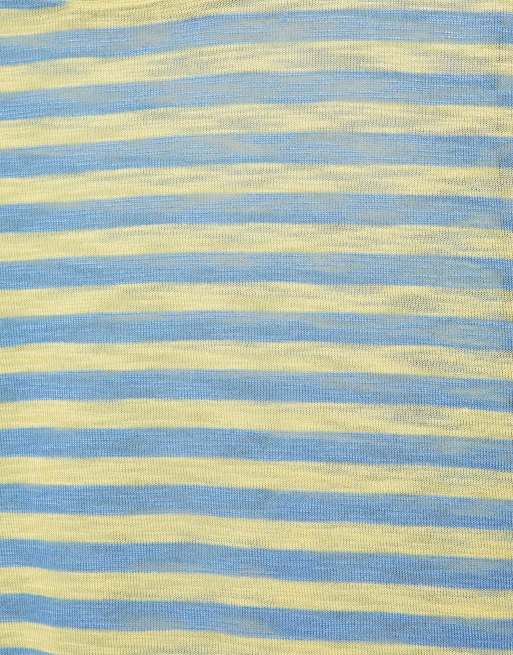Pull&Bear Fine knit striped jumper in yellow, 6 of 7