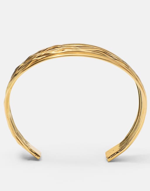 Pull&Bear Fine-strand arm cuff in gold, 5 of 5