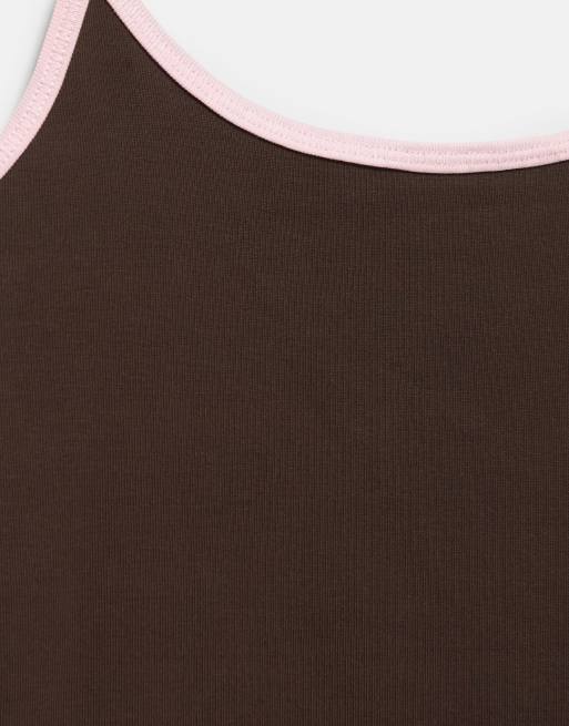 Pull&Bear Fine-strap top in brown, 7 of 7