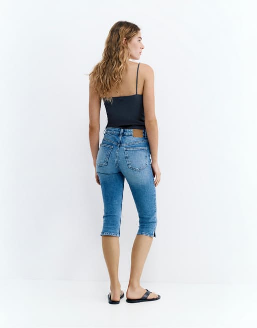 Pull&Bear Fine-strap top in navy, 4 of 4