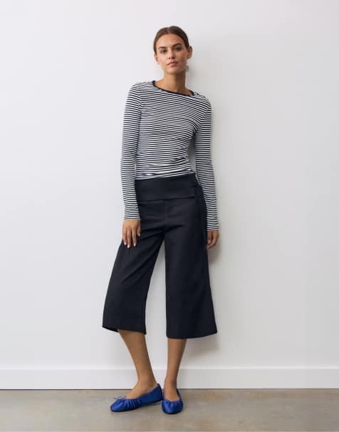 Pull&Bear Fitted long sleeve t-shirt in striped - view 1
