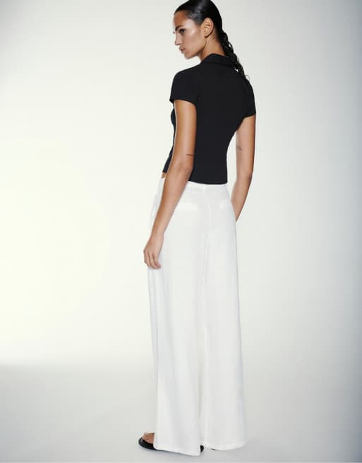 Pull&Bear Fitted toggle shirt in black, 2 of 7
