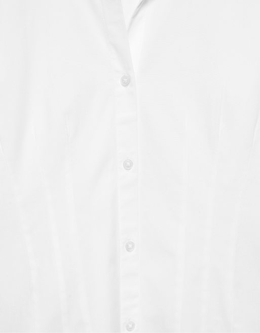 Pull&Bear Fitted wide-cuff shirt in white, 7 of 7