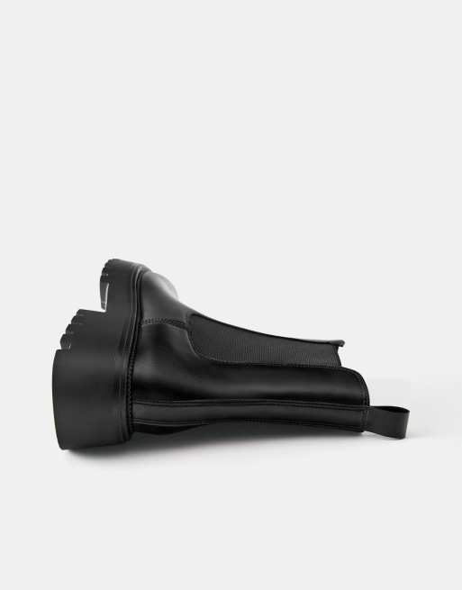 Pull&Bear flache Chelsea-Stiefeletten in Schwarz, 4 von 4