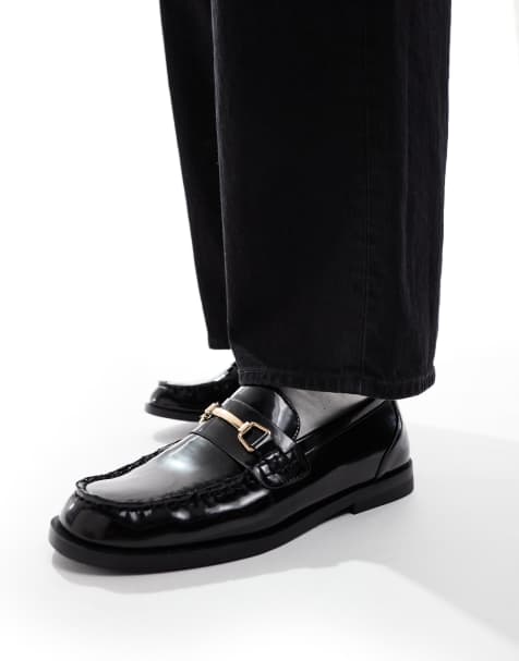 Pull&Bear – Flache Loafer in Schwarz - view 1