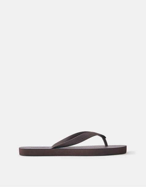 Pull&Bear – Flache Sandalen in Braun - view 1