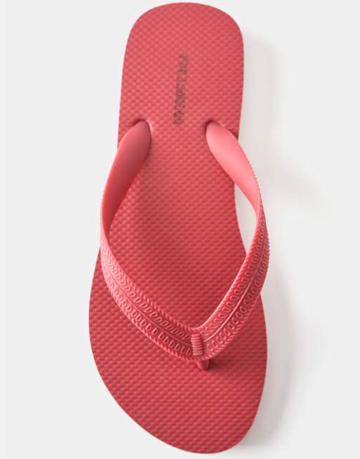 Pull&Bear flache Sandalen in Rot, 3 von 4
