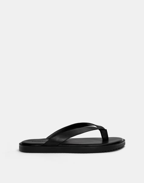 Pull&Bear – Flache Sandalen in Schwarz - view 1