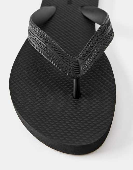 Pull&Bear – Flache Sandalen in Schwarz, 4 von 4