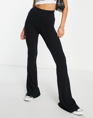 Pull&Bear flare trousers in black	 - ASOS Price Checker