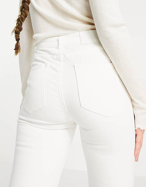 Pull&Bear flared denim jeans in white
