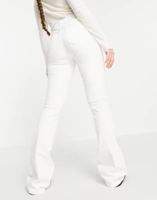 Pull\u0026Bear - Flared denim jeans in wit | ASOS